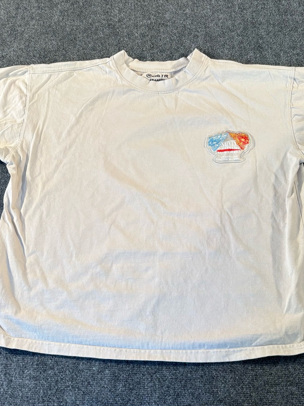RGSTR Saints & Sinners 2XL Gray Flaming Skull Graphic T-Shirt
